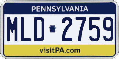 PA license plate MLD2759
