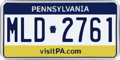 PA license plate MLD2761