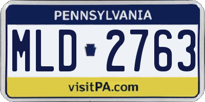 PA license plate MLD2763