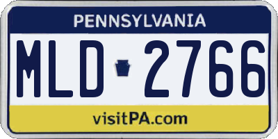 PA license plate MLD2766