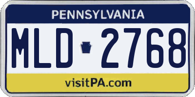 PA license plate MLD2768