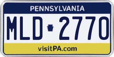 PA license plate MLD2770