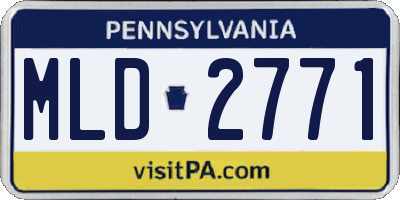 PA license plate MLD2771