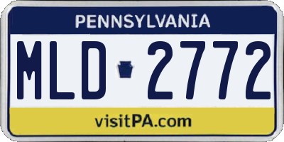 PA license plate MLD2772