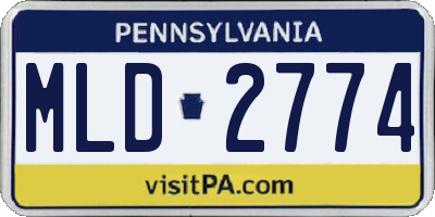 PA license plate MLD2774