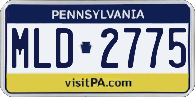 PA license plate MLD2775