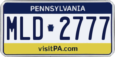 PA license plate MLD2777