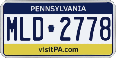 PA license plate MLD2778