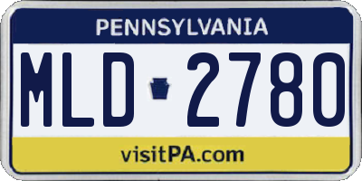 PA license plate MLD2780