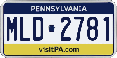 PA license plate MLD2781