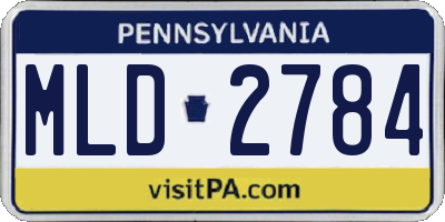 PA license plate MLD2784