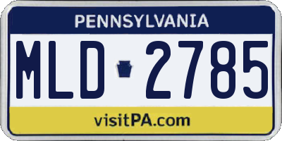 PA license plate MLD2785
