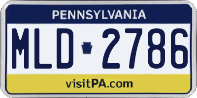 PA license plate MLD2786