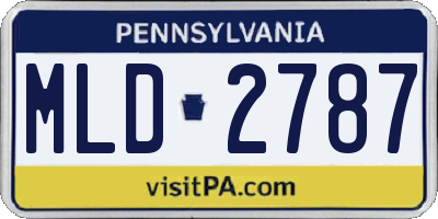 PA license plate MLD2787