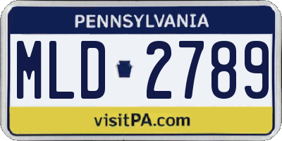 PA license plate MLD2789