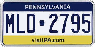 PA license plate MLD2795