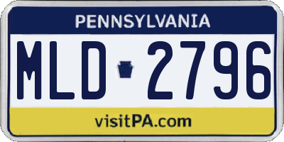 PA license plate MLD2796