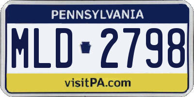 PA license plate MLD2798