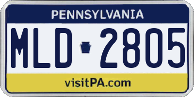 PA license plate MLD2805