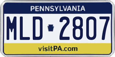 PA license plate MLD2807