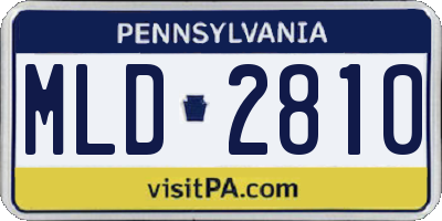 PA license plate MLD2810