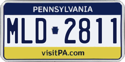 PA license plate MLD2811