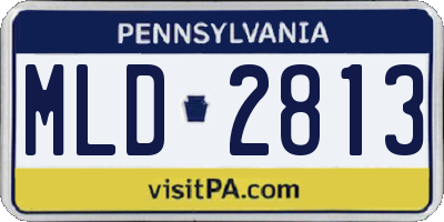 PA license plate MLD2813