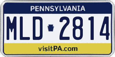 PA license plate MLD2814