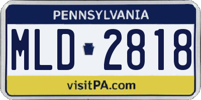 PA license plate MLD2818