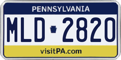 PA license plate MLD2820