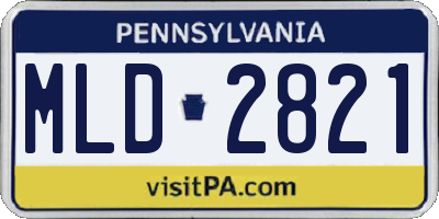 PA license plate MLD2821