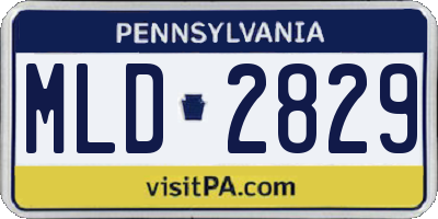 PA license plate MLD2829