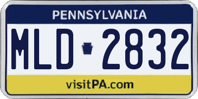 PA license plate MLD2832