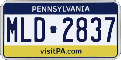PA license plate MLD2837