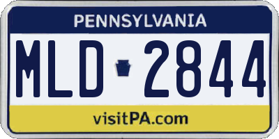 PA license plate MLD2844