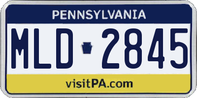 PA license plate MLD2845