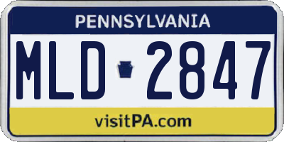 PA license plate MLD2847