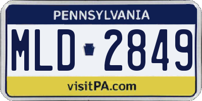 PA license plate MLD2849