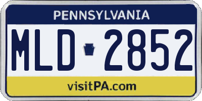 PA license plate MLD2852