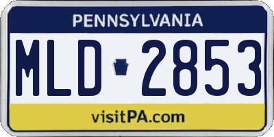 PA license plate MLD2853