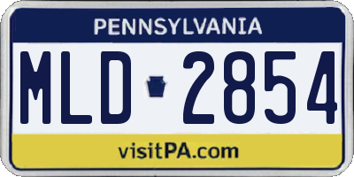 PA license plate MLD2854
