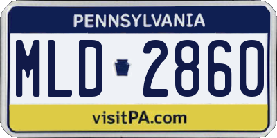 PA license plate MLD2860