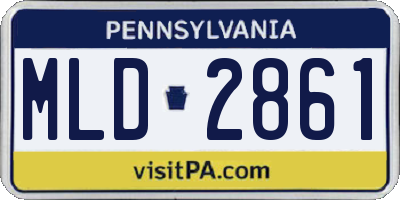 PA license plate MLD2861