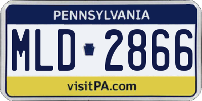 PA license plate MLD2866