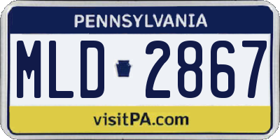 PA license plate MLD2867