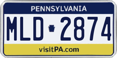 PA license plate MLD2874