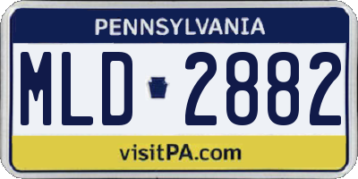 PA license plate MLD2882