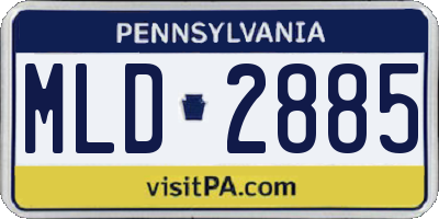 PA license plate MLD2885