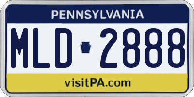 PA license plate MLD2888