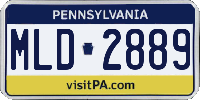 PA license plate MLD2889